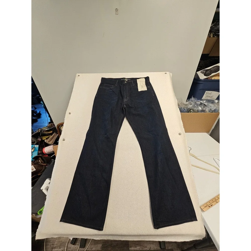Banana Republic Relaxed Fit Dark Wash Indigo Denim Jeans‎ 35x32 WIDE LEG NWT